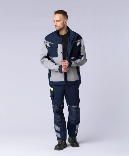 фото куртка укороченная мужская profline specialist (тк.смесовая,240), т.синий/серый