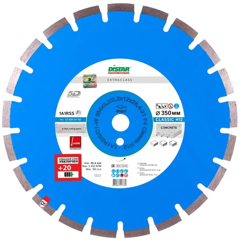 Алмазный диск ADTNS 1A1RSS/C1-W 404X3,5/2,5X12X25,4-24 F4 CLG 404/25,4 RS-Z